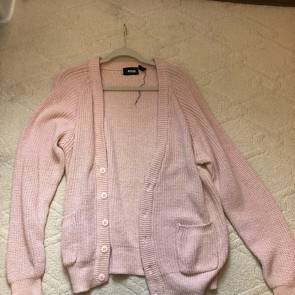 Pink knit cardigan